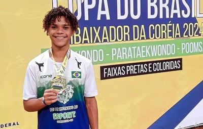 IMG 20241127 WA0140 400x255 - “Campeão de tudo” no taekwondo, Gabriel Oliveira vai levar a bandeira do ES pro mundo em 2025